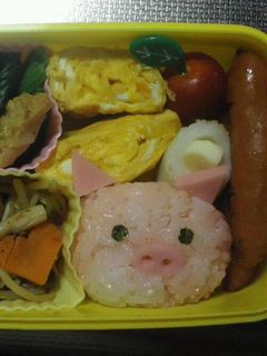 キャラ弁カンタンおにぎり4…ブタ-レシピのメイン写真
