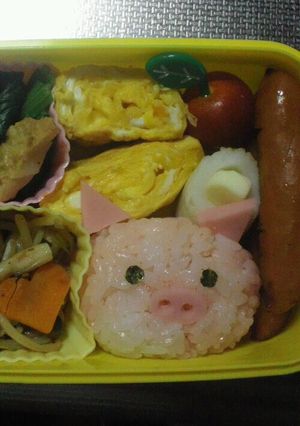 キャラ弁カンタンおにぎり4…ブタ-レシピのメイン写真
