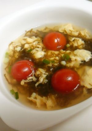 もずくとふわふわ玉子の中華風スープ-レシピのメイン写真