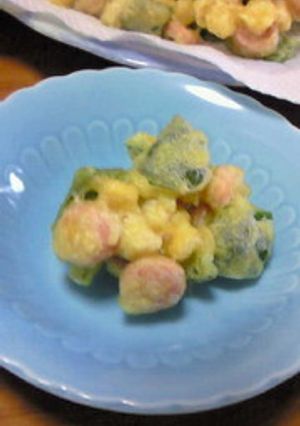 弁当にも*ウインナーと野菜の３色かき揚げ-レシピのメイン写真