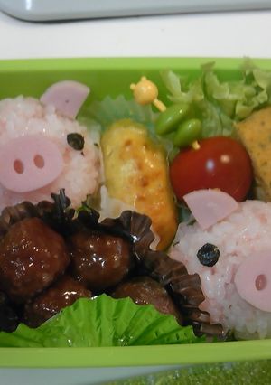 ぶたさんおにぎり-レシピのメイン写真