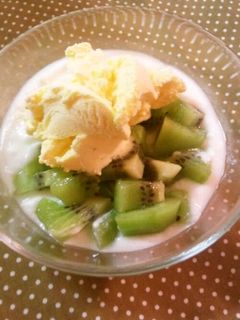 食後のデザート☆アイスヨーグルトキウイ-レシピのメイン写真