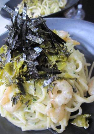 簡単＊高菜とえびのわさびクリームパスタ-レシピのメイン写真