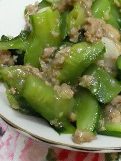 きゅうりとひき肉の炒め物(*^^*)-レシピのメイン写真