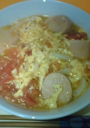 トマたまスープうどん-レシピのメイン写真