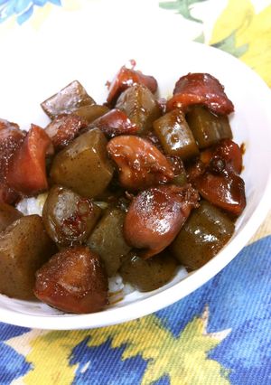砂肝とこんにゃくの甘辛照り丼☆-レシピのメイン写真
