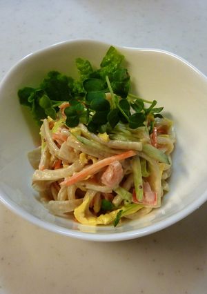 もち麦麺のバチサラダ-レシピのメイン写真