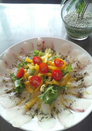 バジル香る鯛のカルパッチョ-レシピのメイン写真