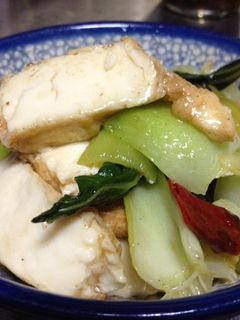 厚揚げと青梗菜のにんにくオイスター炒め-レシピのメイン写真