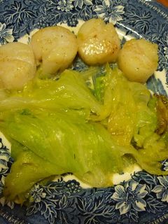 ホタテとレタスのバター焼き-レシピのメイン写真