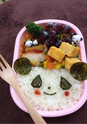☆キャラ弁☆簡単 平面パンダ-レシピのメイン写真