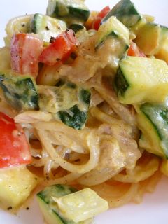 ズッキーニのカレークリームスパゲティー-レシピのメイン写真