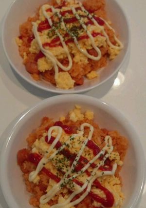 レンジチン♪親子で簡単オムライス♪-レシピのメイン写真