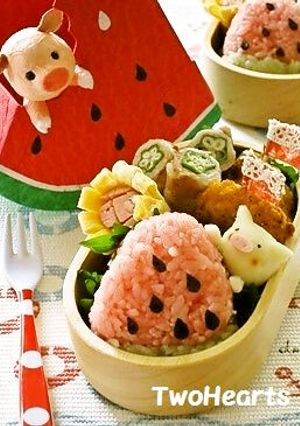 キャラ弁◎夏だよ~スイカだよ◎-レシピのメイン写真