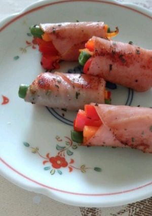 簡単ハムの野菜巻き-レシピのメイン写真