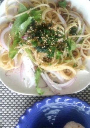 青じそドレッシング+納豆=パスタ-レシピのメイン写真