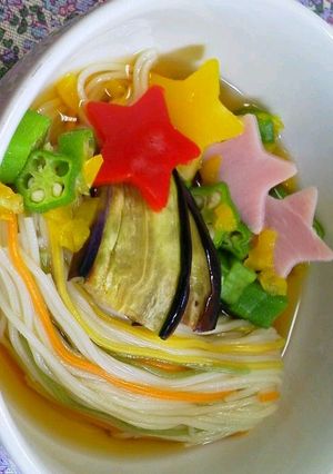 七夕に♪パプリカと茄子の流れ星☆彡-レシピのメイン写真