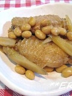 さっぱり~鶏手羽とごぼうと大豆の梅煮~♪-レシピのメイン写真