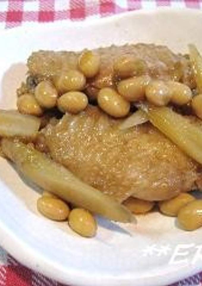 さっぱり～鶏手羽とごぼうと大豆の梅煮～♪-レシピのメイン写真