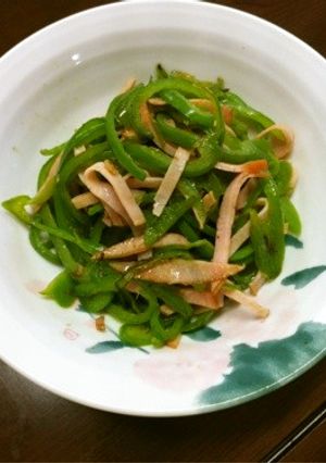 ハムとピーマンの炒め物-レシピのメイン写真