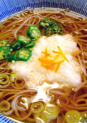 山かけオクラ蕎麦-レシピのメイン写真