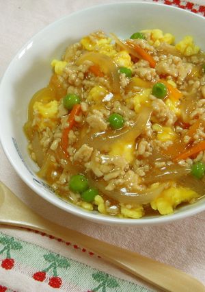 鶏ミンチのあんかけ風☆ 親子丼☺☺-レシピのメイン写真