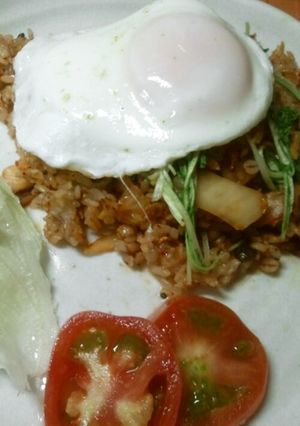 みず菜とキムチ、十六穀ごはんのチャーハン-レシピのメイン写真