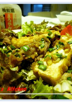 焼き肉と厚揚げのボリュームサラダ-レシピのメイン写真