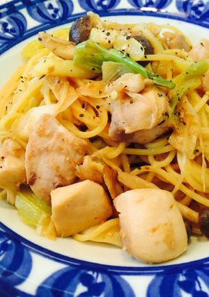 鶏とネギの和風味噌パスタ♪-レシピのメイン写真