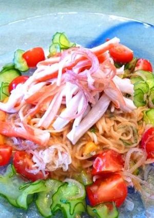 クリームコーンＤＥ冷製さっぱりそうめん-レシピのメイン写真