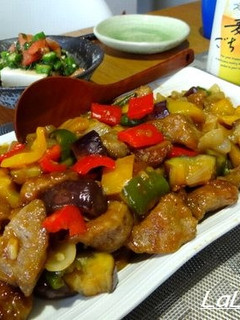 夏野菜で★カレー風味の揚げない酢豚♪-レシピのメイン写真