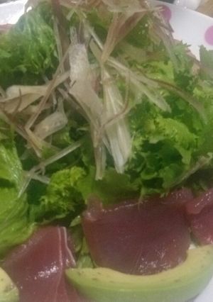 マグロとわさび菜のカルパッチョ-レシピのメイン写真