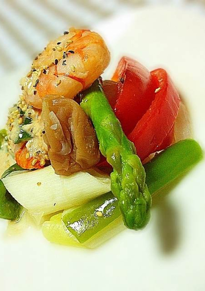 塩麹エビと夏野菜のさっぱり梅マヨ炒め-レシピのメイン写真