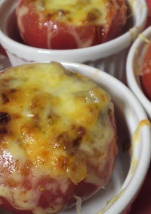 ﾄﾏﾄの肉詰め☆ｵｰﾌﾞﾝ焼き:)-レシピのメイン写真