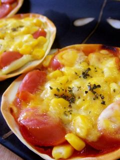 ♪餃子の皮でパリパリピザ♪-レシピのメイン写真