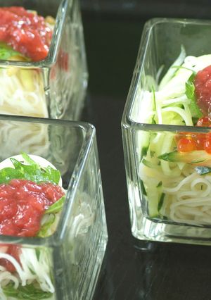そうめんサラダの梅肉ドレッシング-レシピのメイン写真