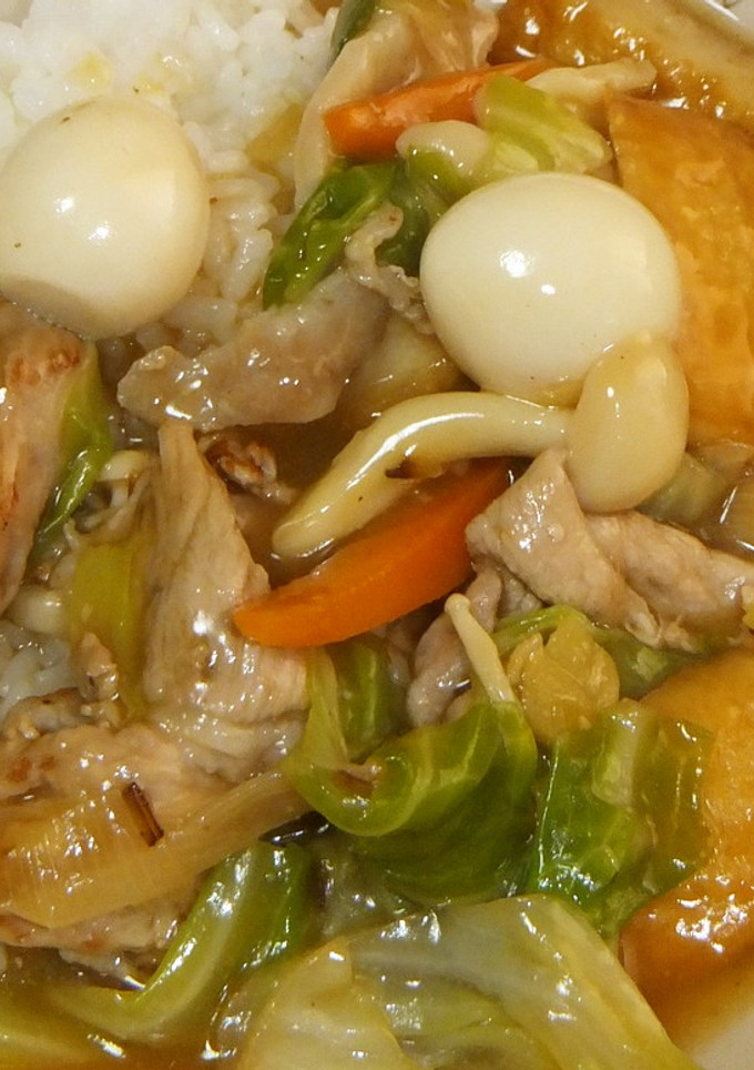 美味しい♪さつま揚げの八宝菜丼-レシピのメイン写真