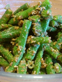 夏野菜!さやいんげん基本のごま和え♪-レシピのメイン写真