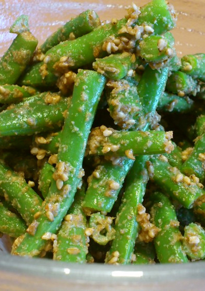 夏野菜！さやいんげん基本のごま和え♪-レシピのメイン写真