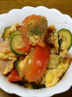 塩麹でズッキーニとトマトの炒めもの-レシピのメイン写真