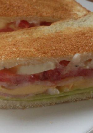 火を使わないオムレツ野菜のホットサンド-レシピのメイン写真