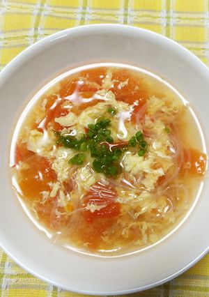 トマトと卵と春雨の中華スープ-レシピのメイン写真