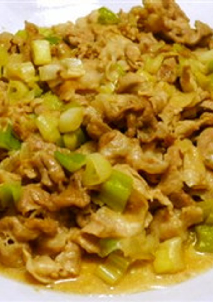 豚薄切り肉と長ねぎの炒め煮-レシピのメイン写真
