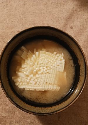 豆腐の松笠みそ汁-レシピのメイン写真
