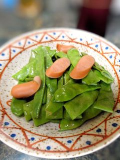 ジャンボインゲンとソーセージの塩炒め-レシピのメイン写真