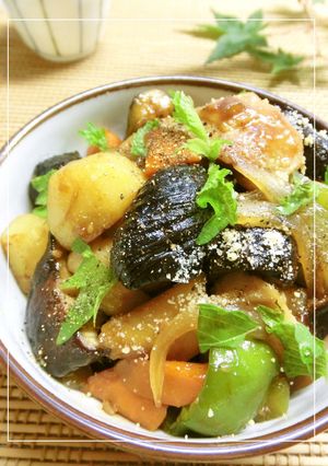 鶏肉と野菜の焙煎にんにく炒め煮-レシピのメイン写真