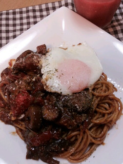 夏に食べたい!トマトとなすのハヤシパスタ-レシピのメイン写真