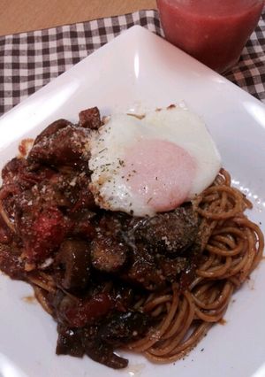 夏に食べたい！トマトとなすのハヤシパスタ-レシピのメイン写真