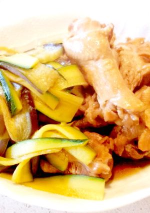 ヘルシー★鶏手羽元と夏野菜の甘酢煮-レシピのメイン写真