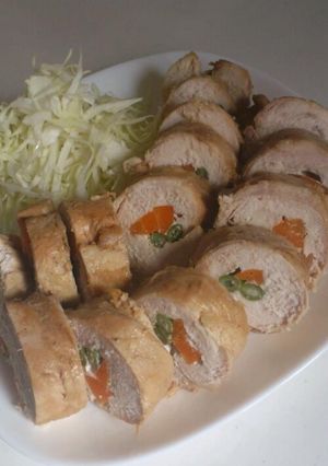 アルミホイルで失敗なし!胸肉ロールチキン-レシピのメイン写真